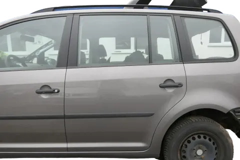 VW Touran 1T Tür hinten links grau LD7S mit Scheibe - OHNE Anbauteile