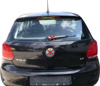 Polo 6R 6C Heckklappe Kofferraumklappe Klappe Scheibe schwarz LC9X OHNEAnbauteil - Bild 1