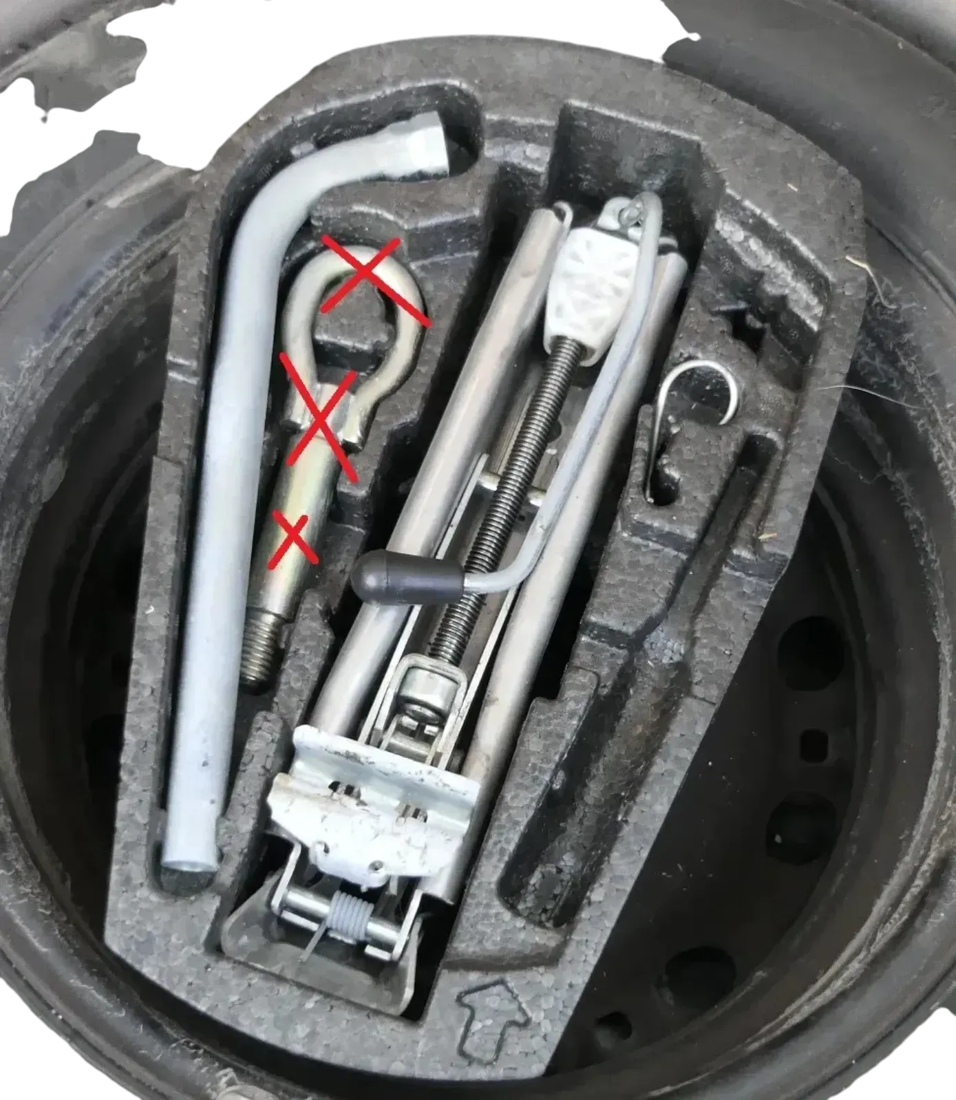 VW Polo 6R 6C 9N Bordwerkzeug Wagenheber Schlüssel Werkzeug Styropor Einlage - Bild 1