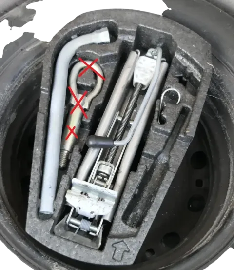 VW Polo 6R 6C 9N Bordwerkzeug Wagenheber Schlüssel Werkzeug Styropor Einlage
