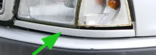 Audi 80 Blende für Scheinwerfer links 8A0853207A Grill Kühlergrill grau LY7T - Bild 1