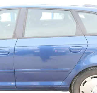 Audi A3 8P 4/5-Türer Tür hinten links Türblatt mit Rahmen blau LZ5C - Bild 1