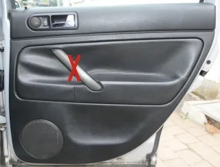 1x Passat 3B 3BG Türverkleidung Verkleidung Tür hinten rechts schwarz Leder - Bild 1