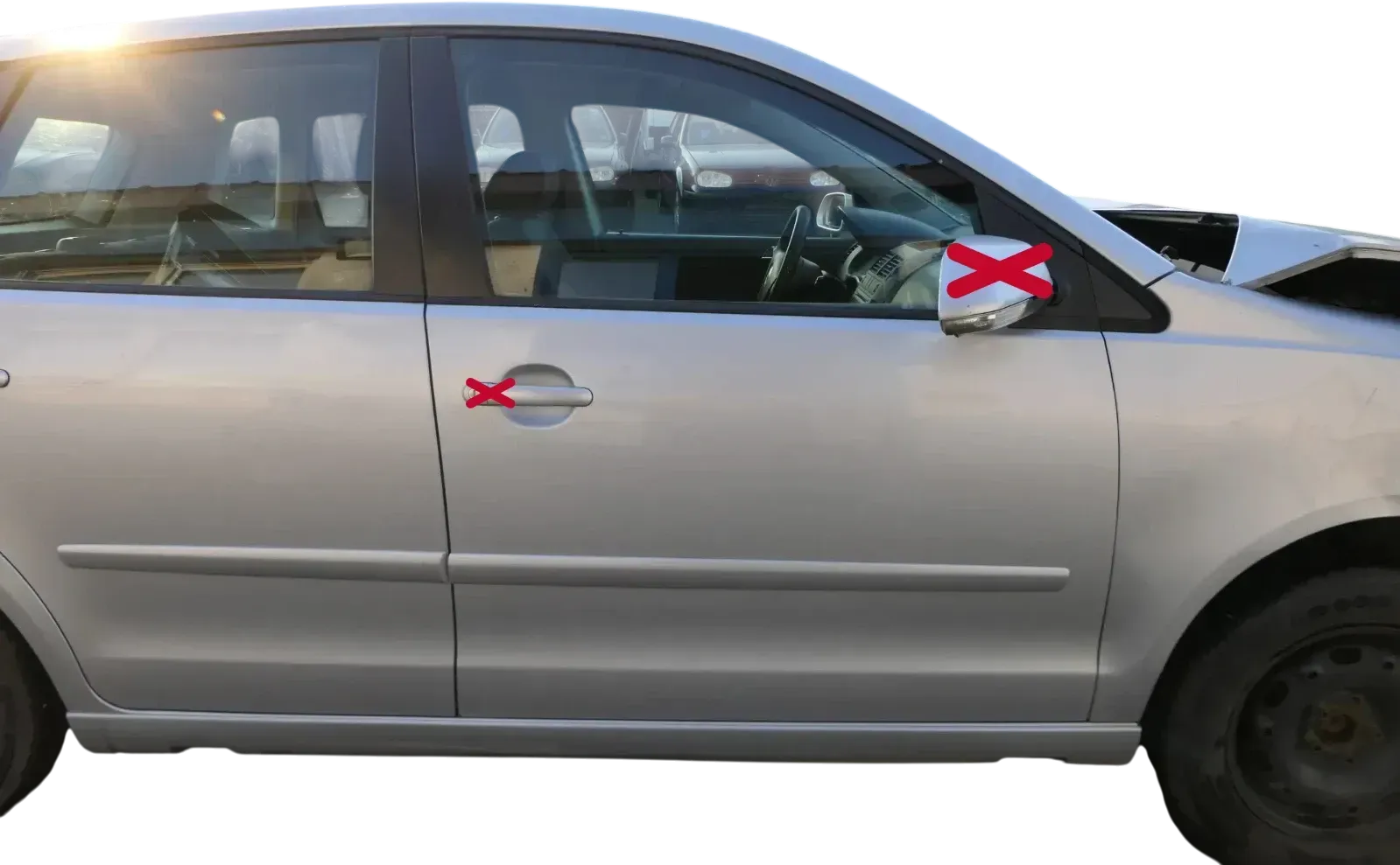 VW Polo 9N 9N3 Tür vorne rechts Beifahrertür 4/5-Türer grau silber LA7W ohneAnba - Bild 1