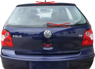 VW Polo 9N3 9N Heckklappe Kofferraumklappe Klappe blau LB5N ohne Anbauteile - Bild 1