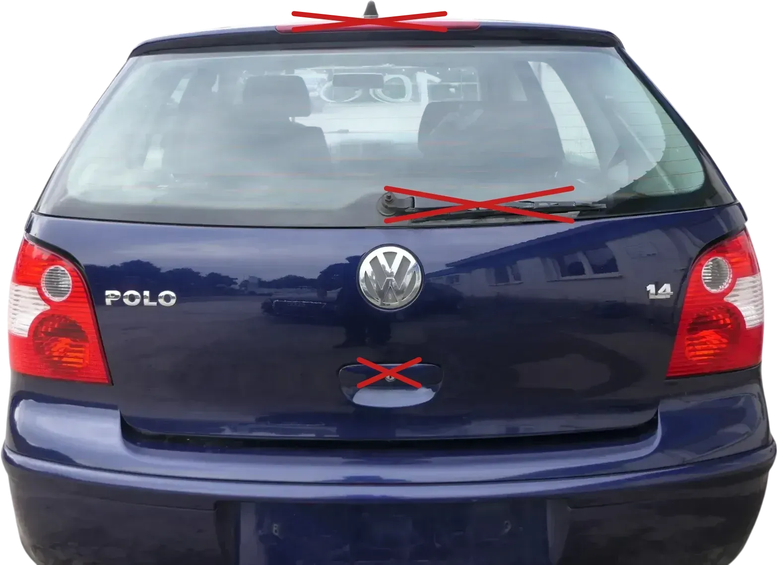 VW Polo 9N3 9N Heckklappe Kofferraumklappe Klappe blau LB5N ohne Anbauteile - Bild 1