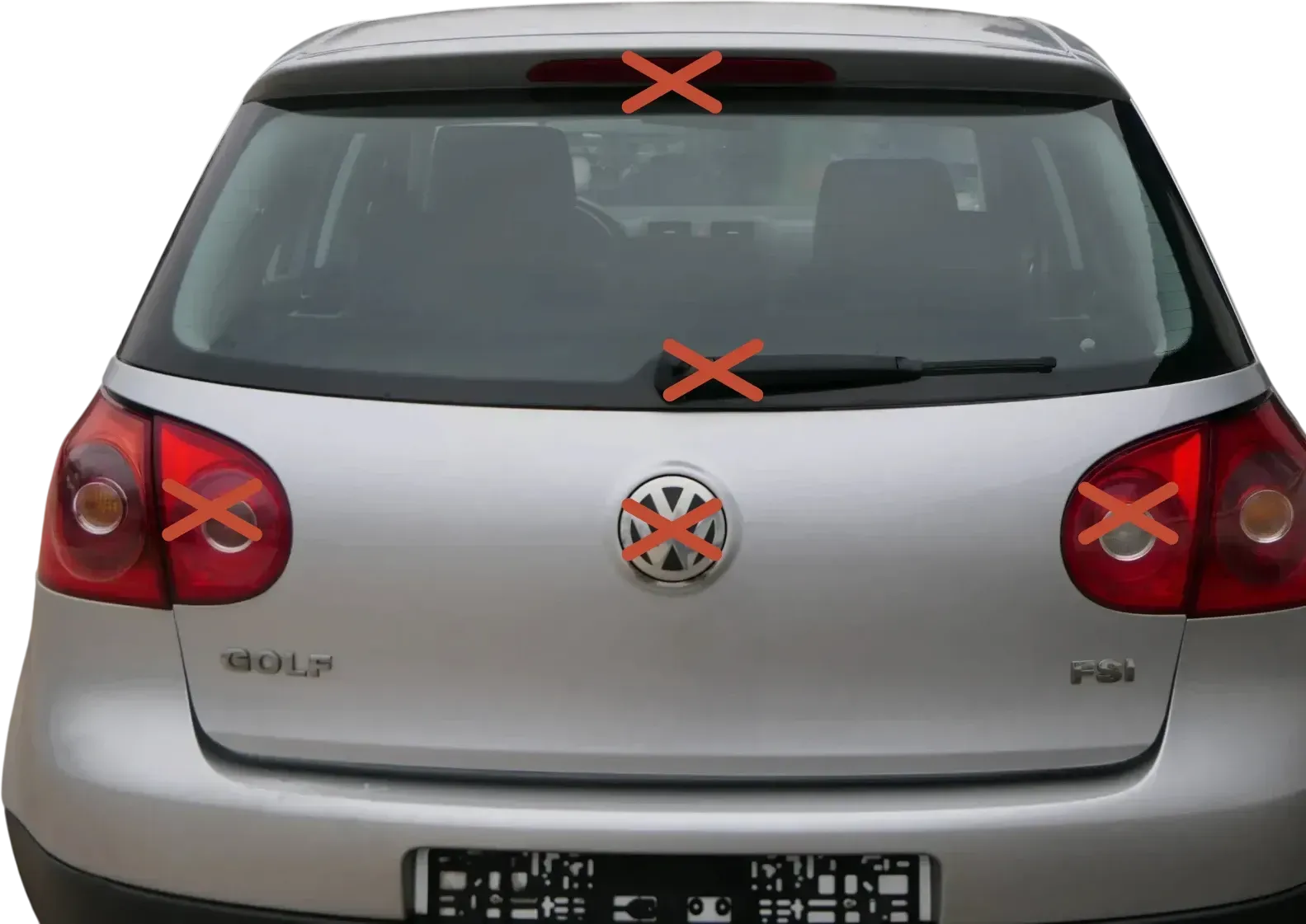 VW Golf 5 V Heckklappe hinten Kofferraumklappe mit Scheibe silber grau LA7W Sil - Bild 1