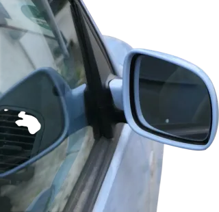 VW Lupo Arosa mechanischer manueller Außenspiegel rechts blau LR5D hellblau - Bild 1