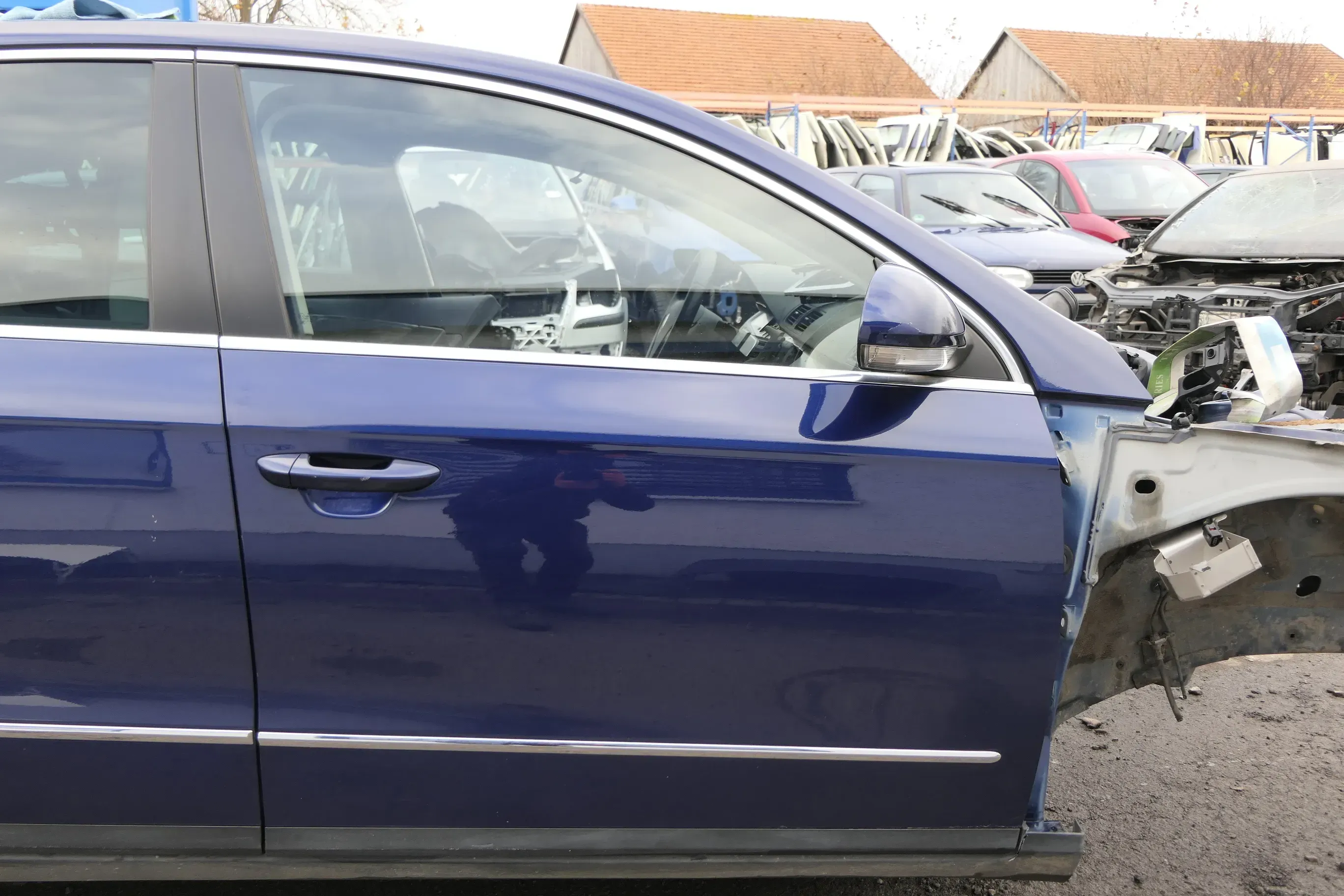 VW Passat 3C Kombi oder Limo Tür vorne rechts Beifahrer blau LD5Q ohneAnbautei - Bild 1