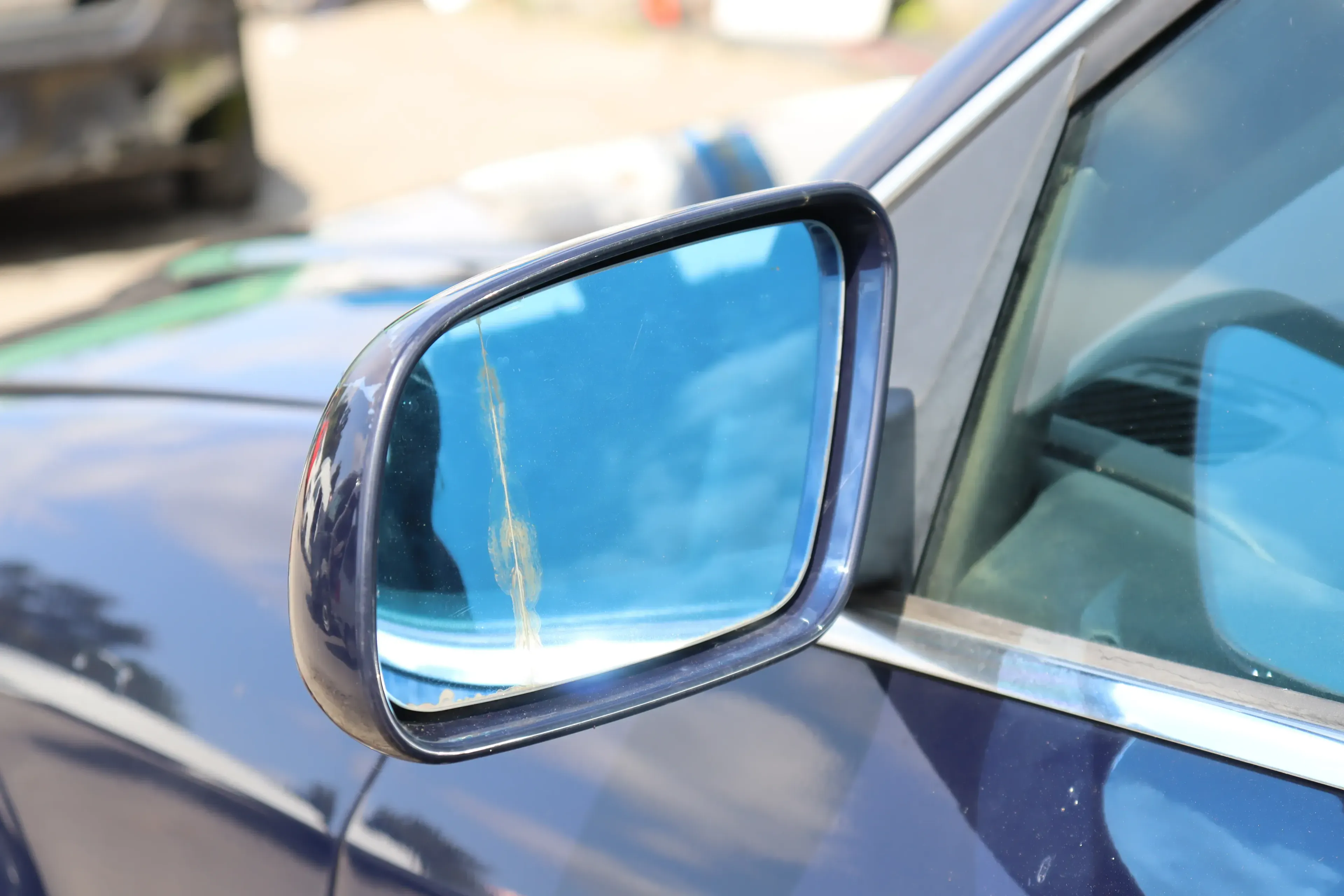 Audi A6 4B Spiegel Außenspiegel links elektrisch blau LY5K mit GLAS - Bild 1