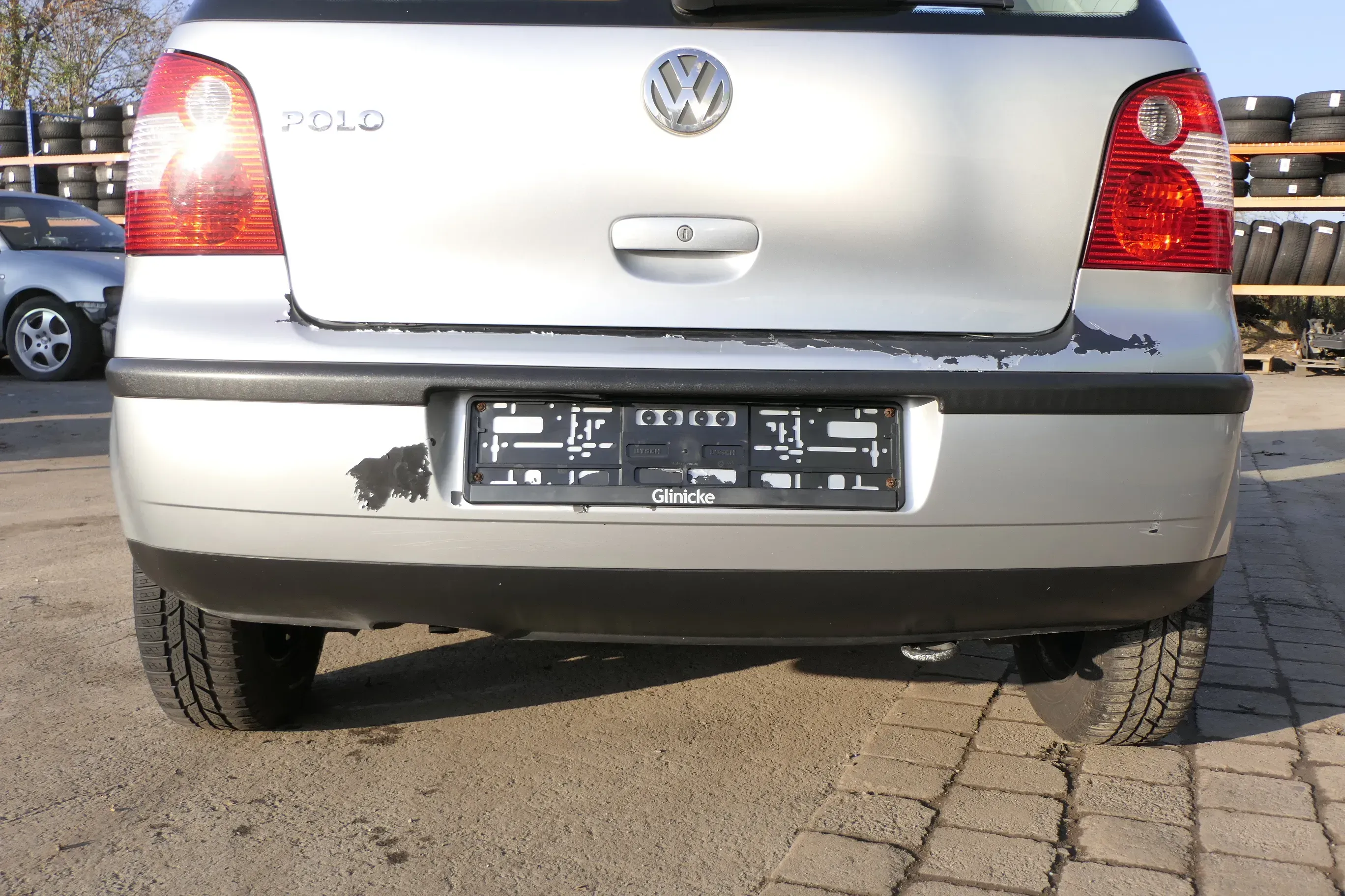 VW Polo 9N 9N3 Stoßstange Heckstoßstange hinten silber LA7W reflexsilber Mängel - Bild 1