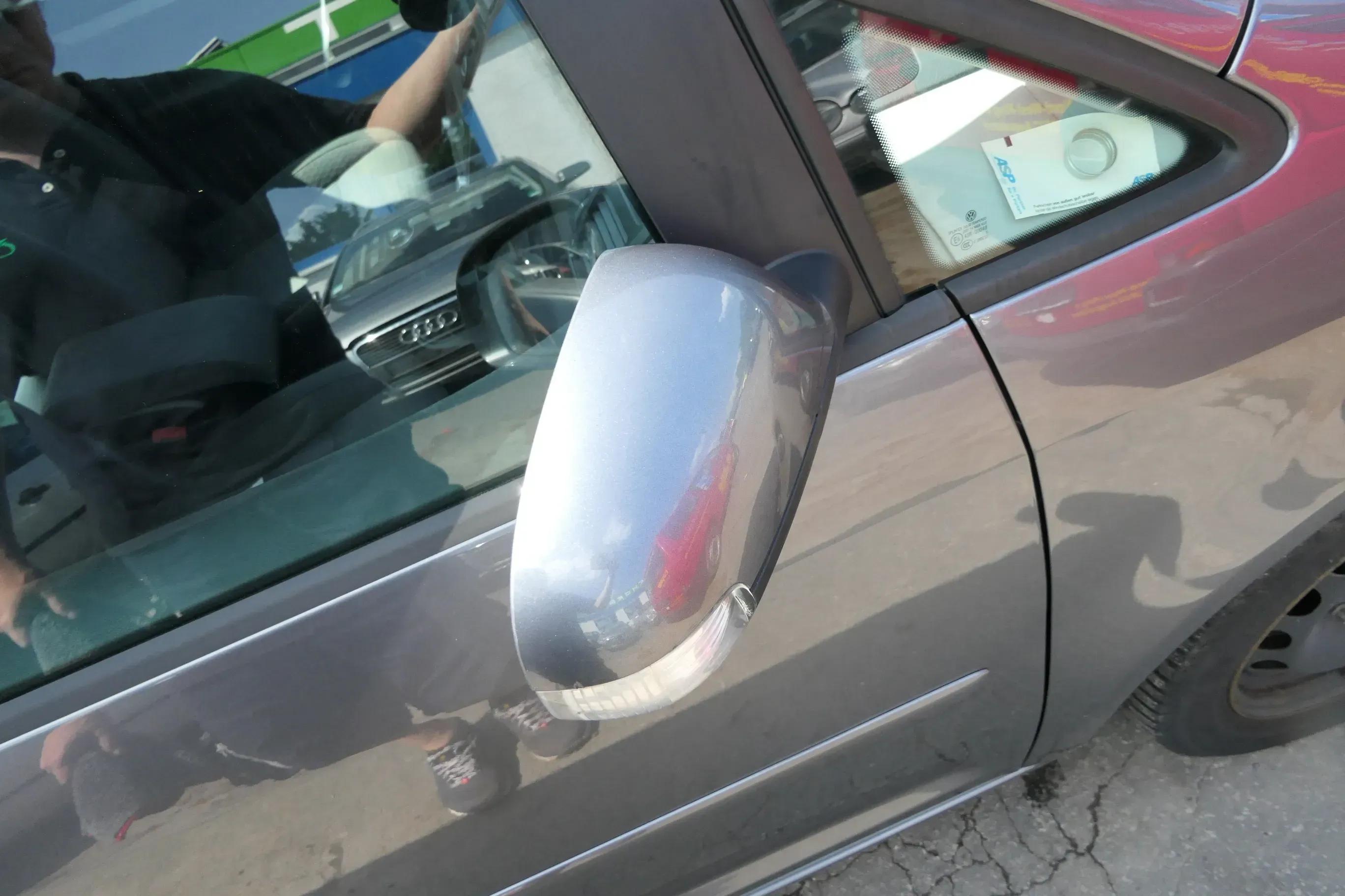 VW Touran 1T elektrischer Spiegel Außenspiegel beheizt rechts grau LD7X - Bild 1