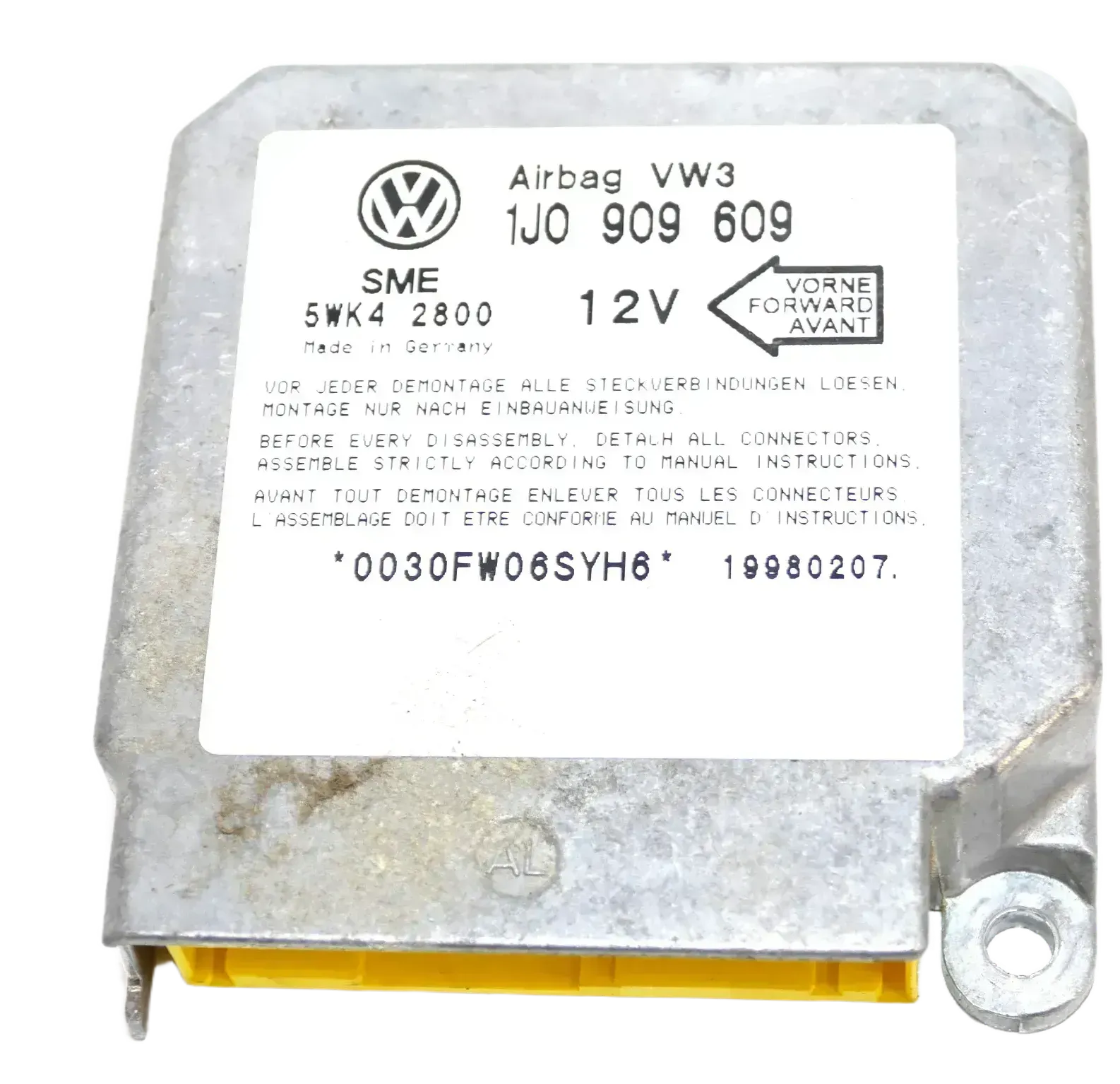 VW Polo 6N Lupo Arosa Steuergerät Airbag Airbagsteuergerät 1J0909609 Golf 4 - Bild 1
