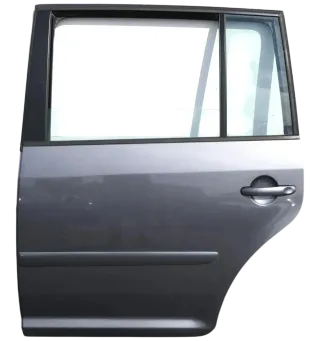 VW Touran 1T 1T3 Tür hinten links grau LD7X und Scheibe Platinumgrey - Bild 1