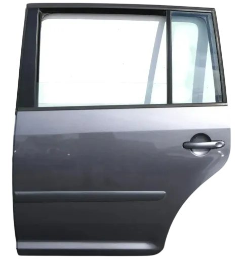 VW Touran 1T 1T3 Tür hinten links grau LD7X und Scheibe Platinumgrey
