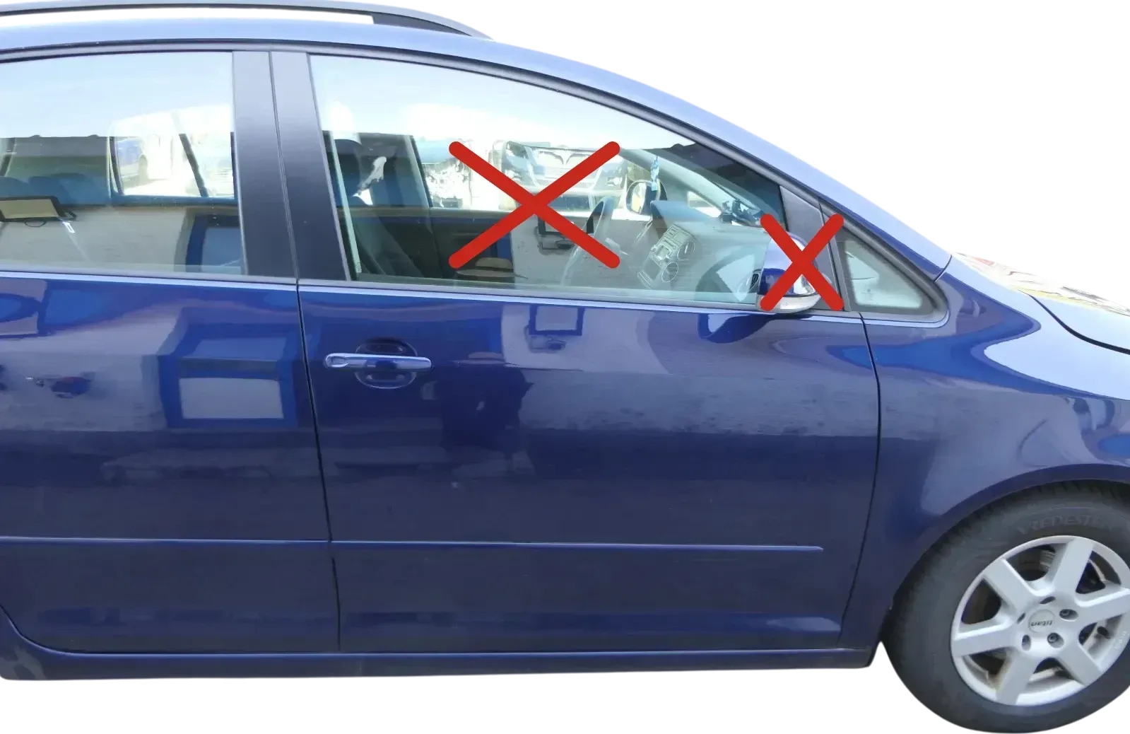 VW Golf Plus 5M Tür vorne rechts Beifahrertür schwarz LC9X Türblatt + Rahmen - Bild 1