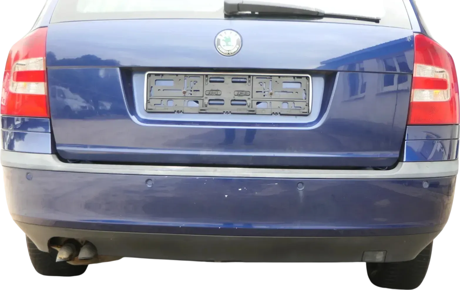 Skoda Octavia 1Z Combi Stoßstange hinten Heckstoßstange blau LF5Q Stoßfänger PDC - Bild 1