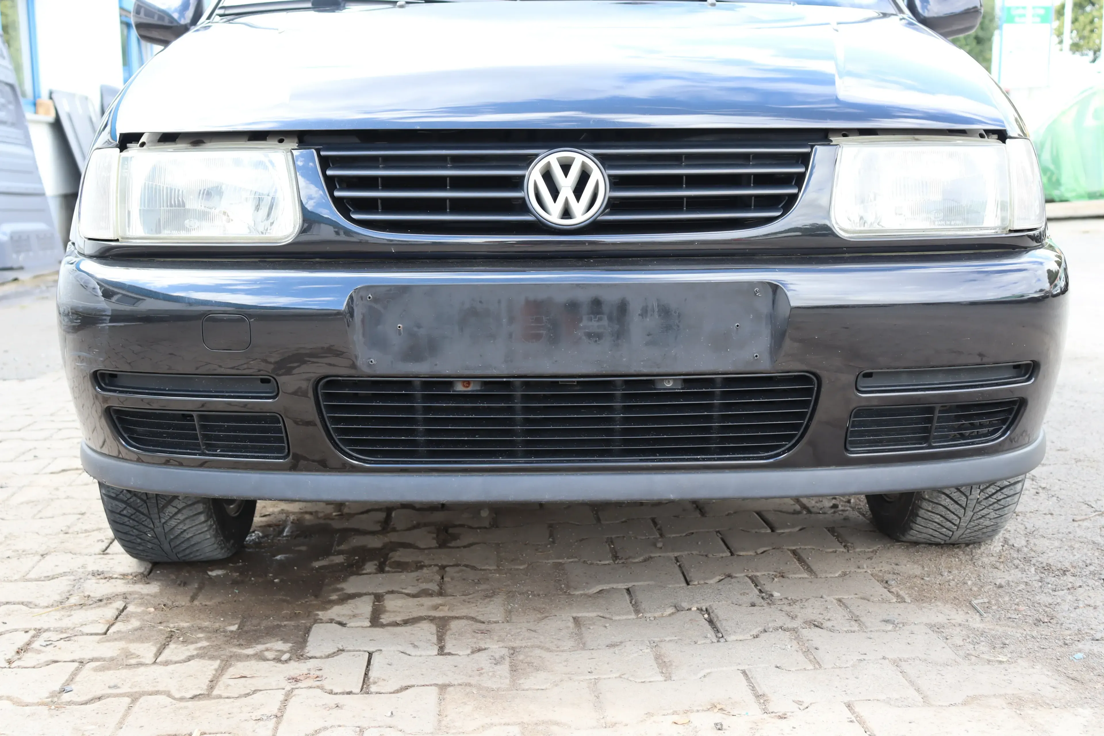 VW Polo 6N Kühlergrill Grillleiste vorne Leiste + Grill schwarz LC9Z blackmagic - Bild 1