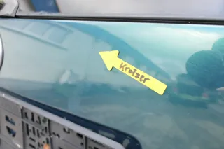 VW Polo 6N Heckklappe Klappe hinten Kofferraumklappe mit Scheibe grün LC6P - Bild 8