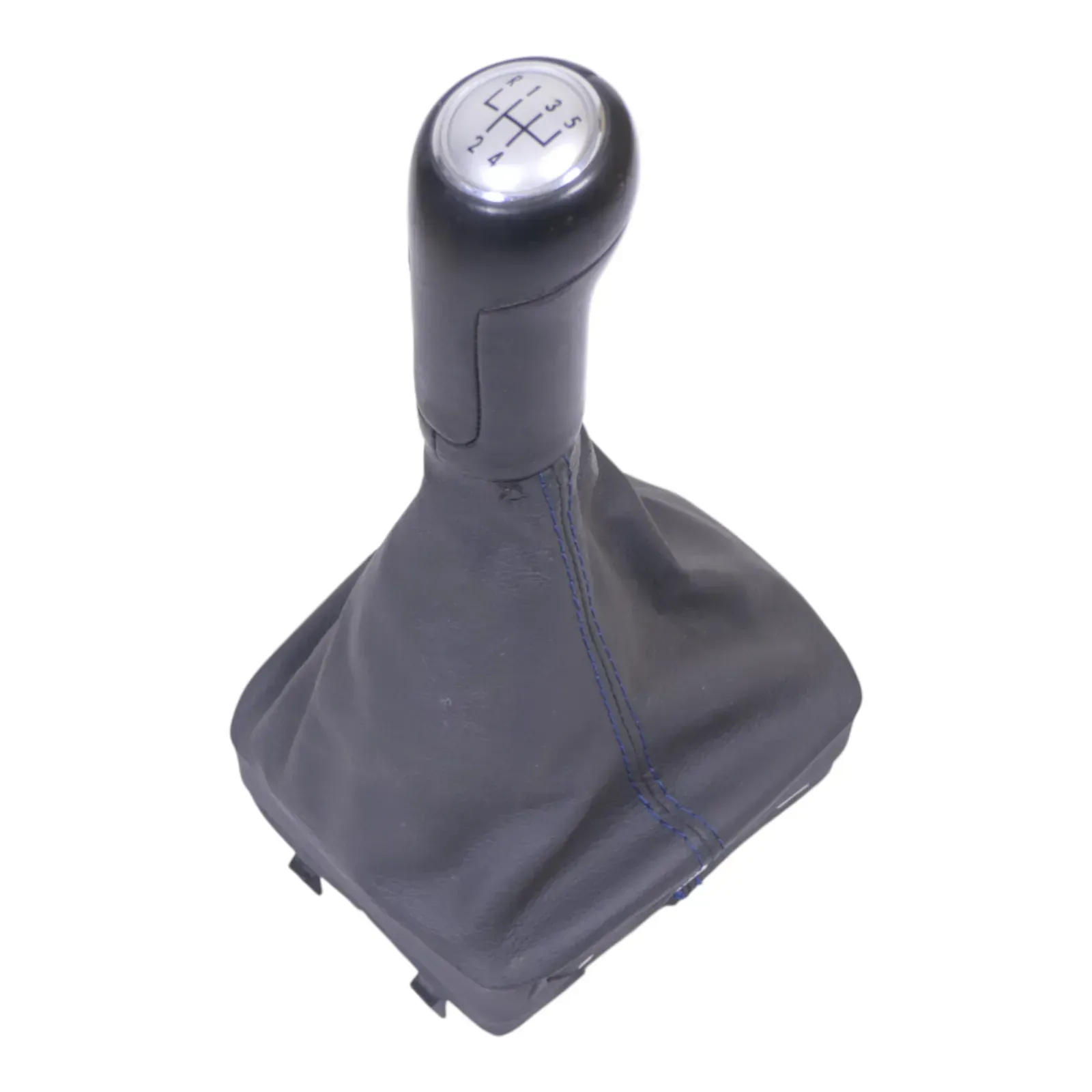 VW Polo 9N 9N3 Schaltknauf Schaltsack Schaltung 6Q1711113G Leder schwarz Goal - Bild 1