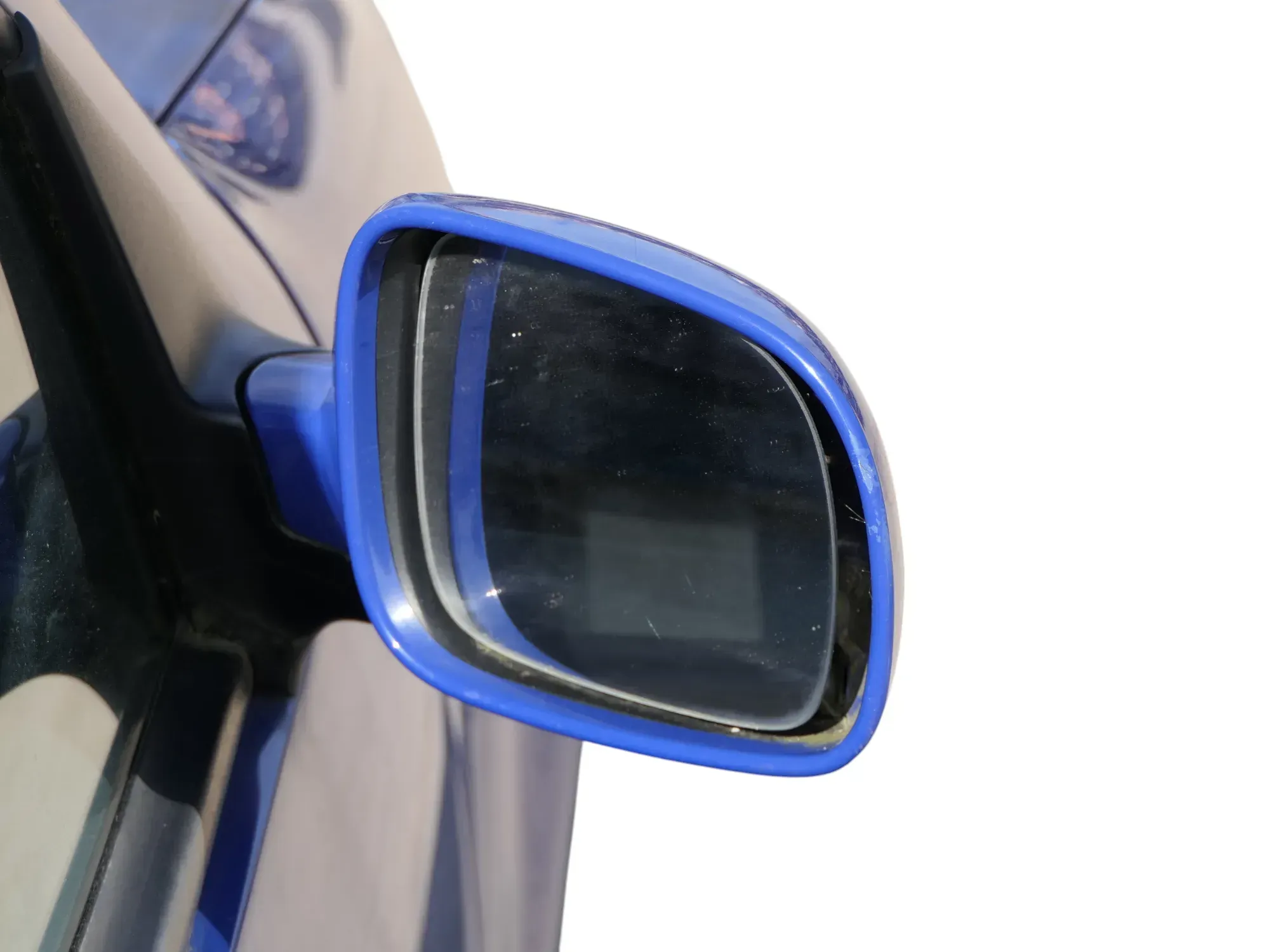 VW Golf 4 Bora manueller Spiegel vorne rechts Außenspiegel blau LA5C - Bild 1
