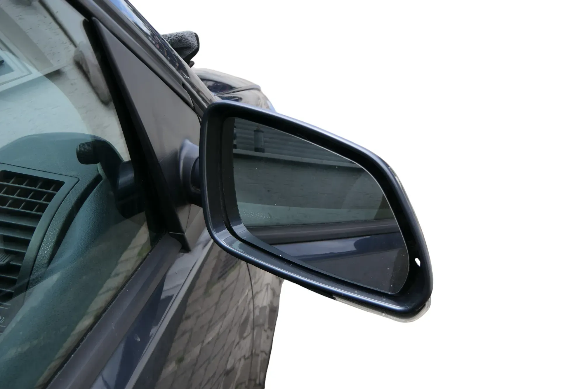 VW Polo 9N 9N3 mechanisch Spiegel Außenspiegel rechts vorne grau LC7V Blinker - Bild 1