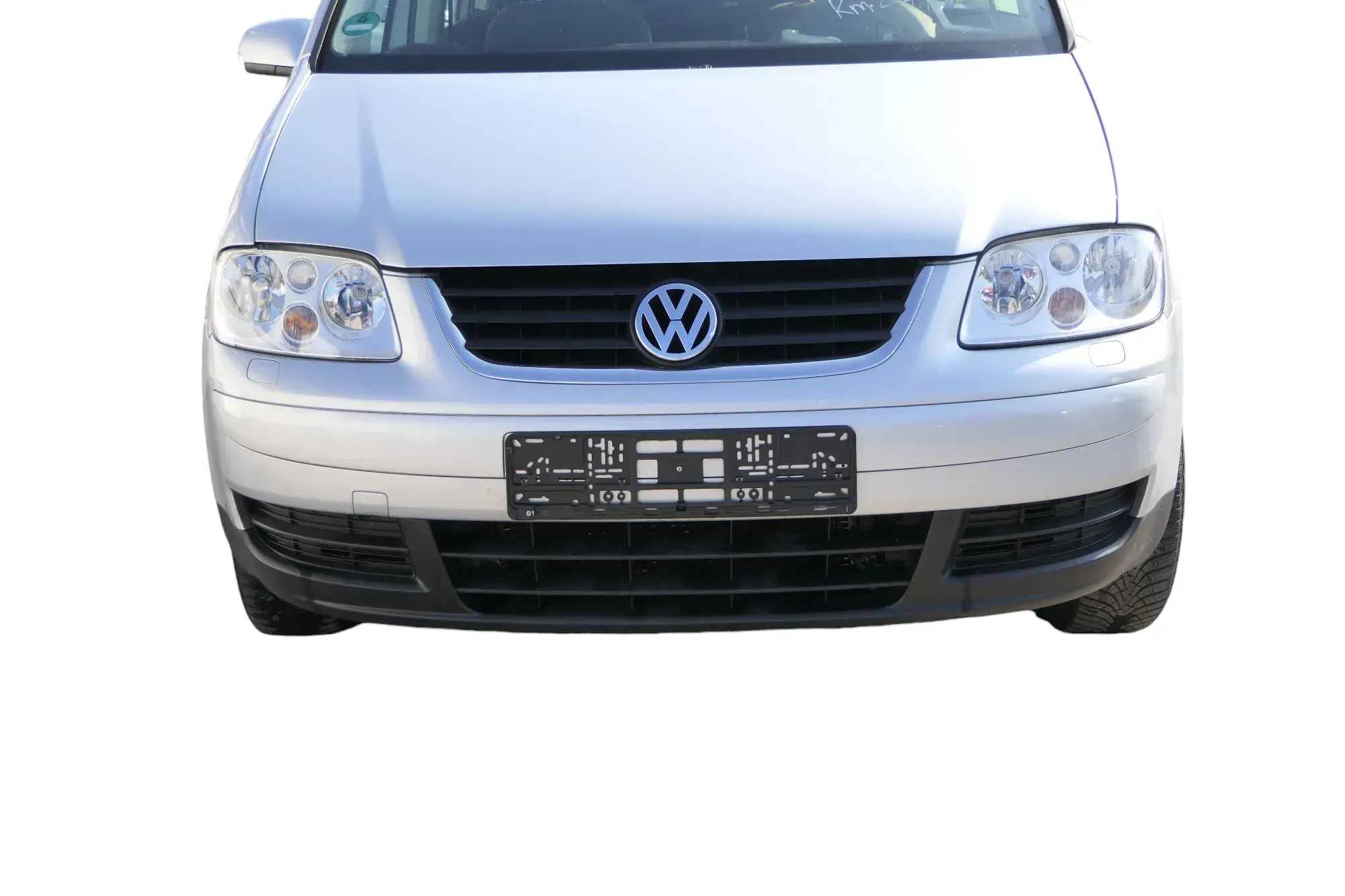 VW Touran 1T Stoßstange vorne Frontstoßstange Stoßfänger silber LA7W SWR - Bild 1