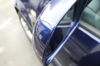 VW Golf 4 Bora manueller Spiegel vorne links Außenspiegel blau LB5N Glas - Bild 6