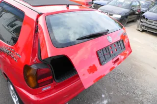 VW Polo 6N Heckklappe Klappe hinten Kofferraumklappe mit Scheibe rot LP3G - Bild 5