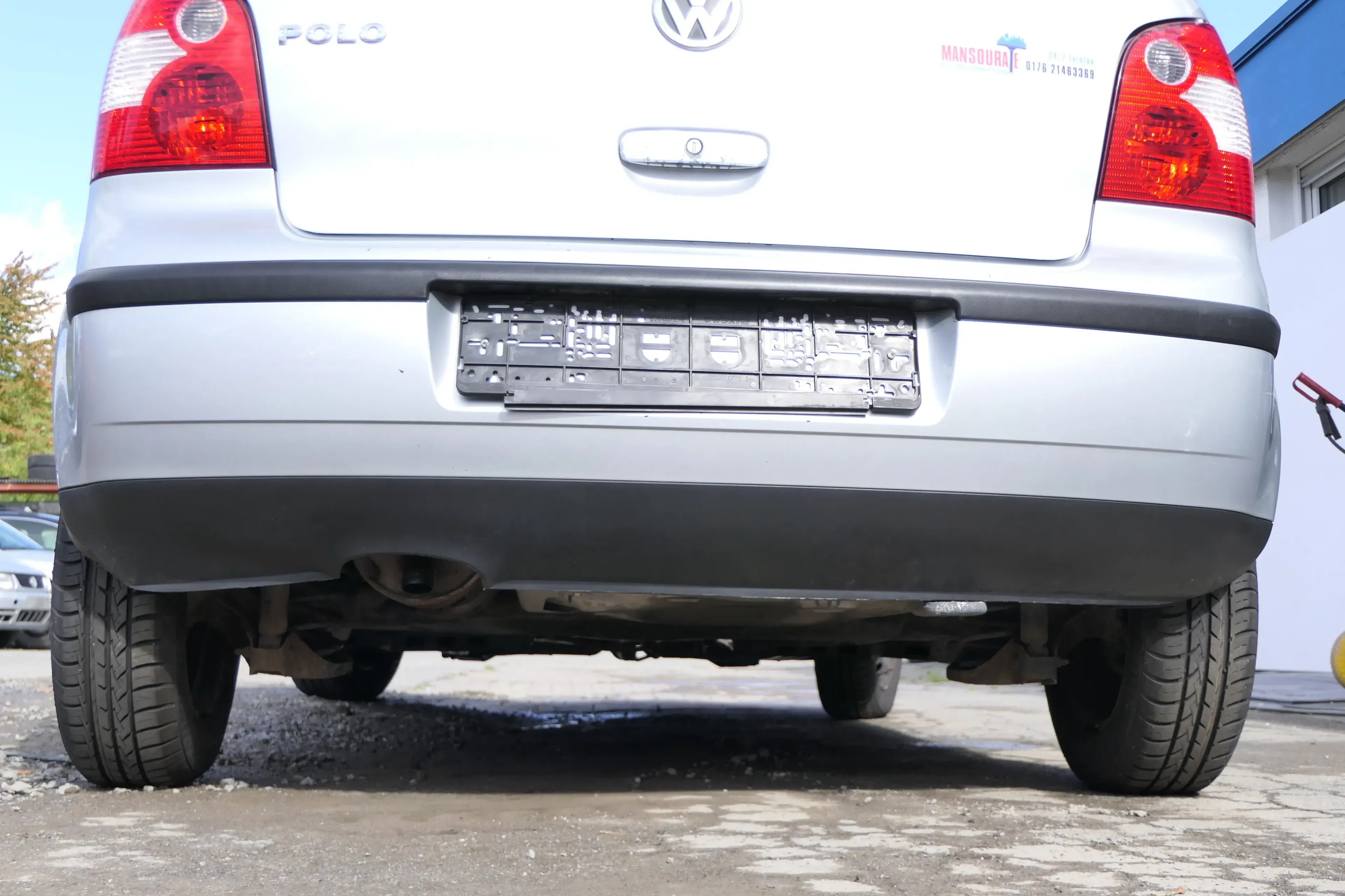 VW Polo 9N 9N3 Stoßstange Heckstoßstange hinten silber LA7W - Bild 1