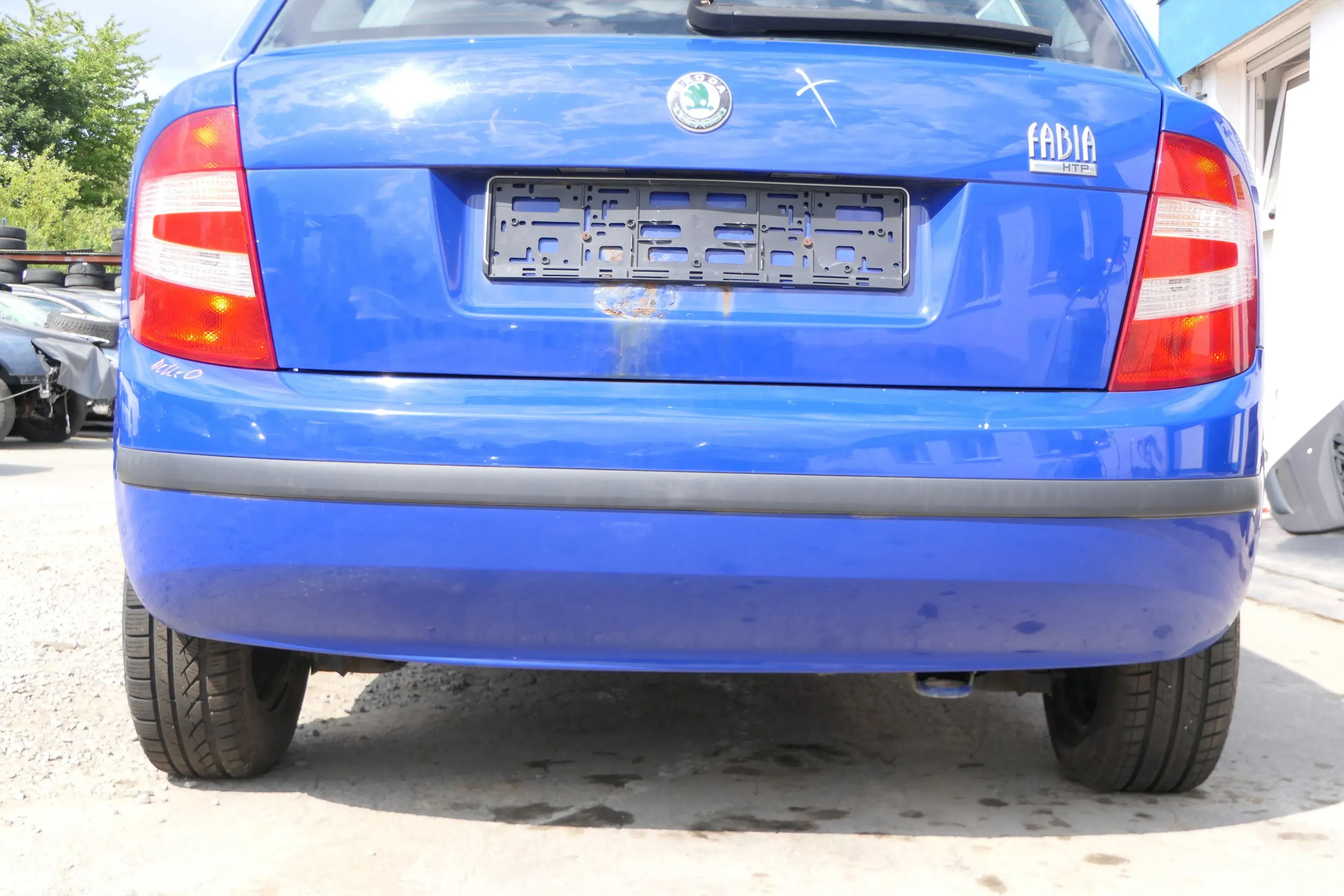 Skoda Fabia 6Y Schrägheck Stoßstange hinten Heckstoßstange blau LF5K - Bild 1