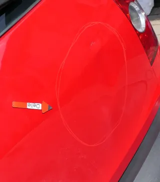 VW Fox 5Z Heckklappe Kofferraumklappe Klappe hinten + Scheibe rot LY3D - DELLE - Bild 7