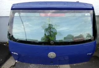 VW Fox 5Z Heckklappe Kofferraumklappe Klappe hinten mit Scheibe blau LL5M - Bild 1