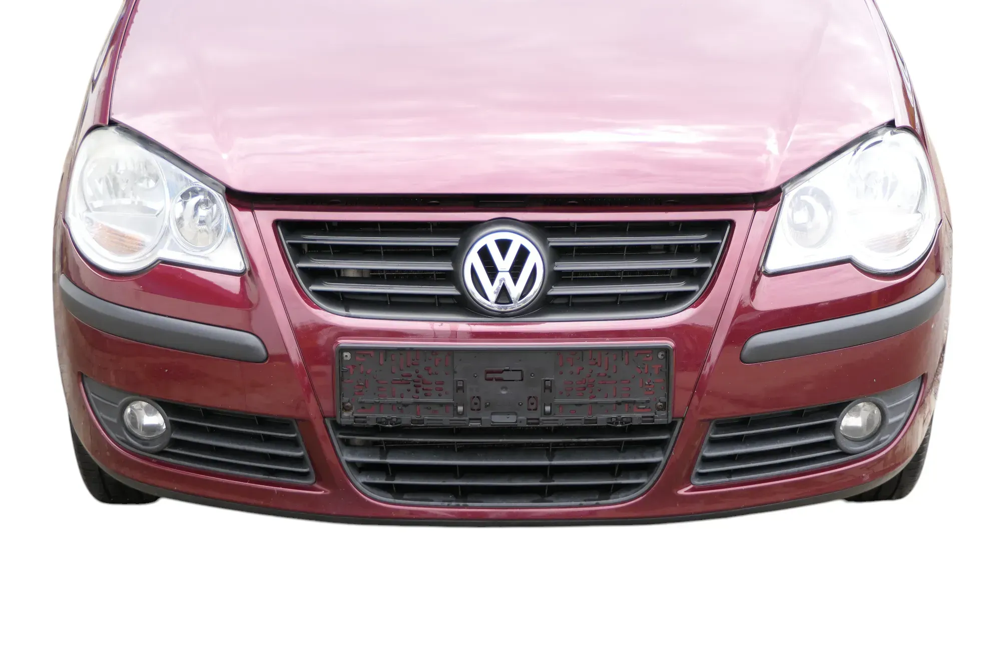 VW Polo 9N3 Stoßstange vorne Frontstoßstange Stoßfänger rot LC3R Grill - Bild 1
