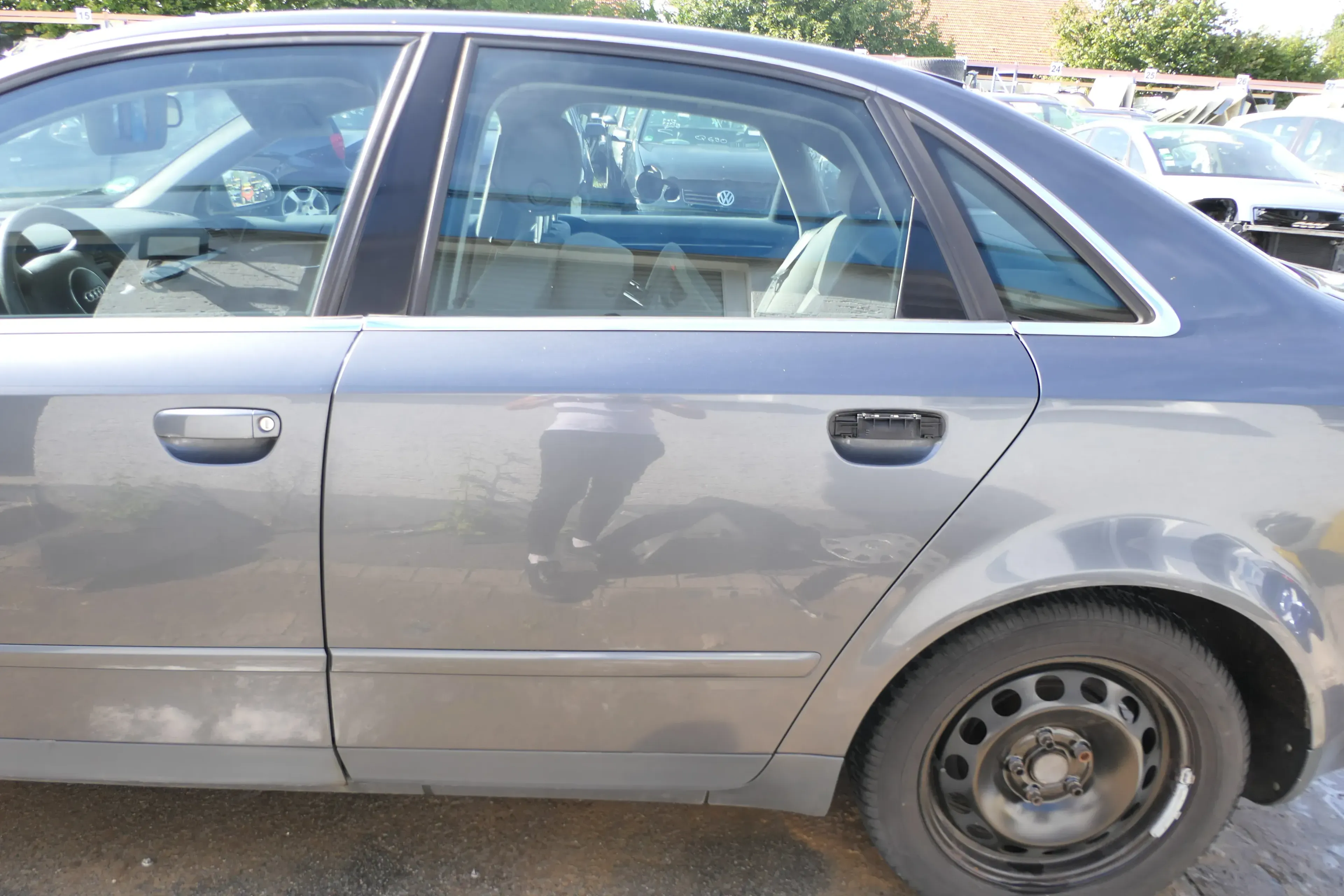 A4 B6 8E Türblatt Tür hinten links grau LX7Z  Limousine + Rahmen - Bild 1