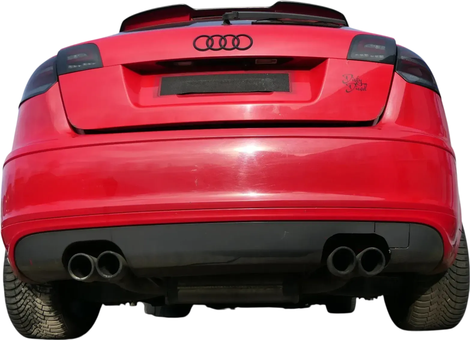 Audi A3 8P Stoßstange Stoßfänger hinten 4/5-Türer rot LY3J - Doppelrohr Sportbac - Bild 1