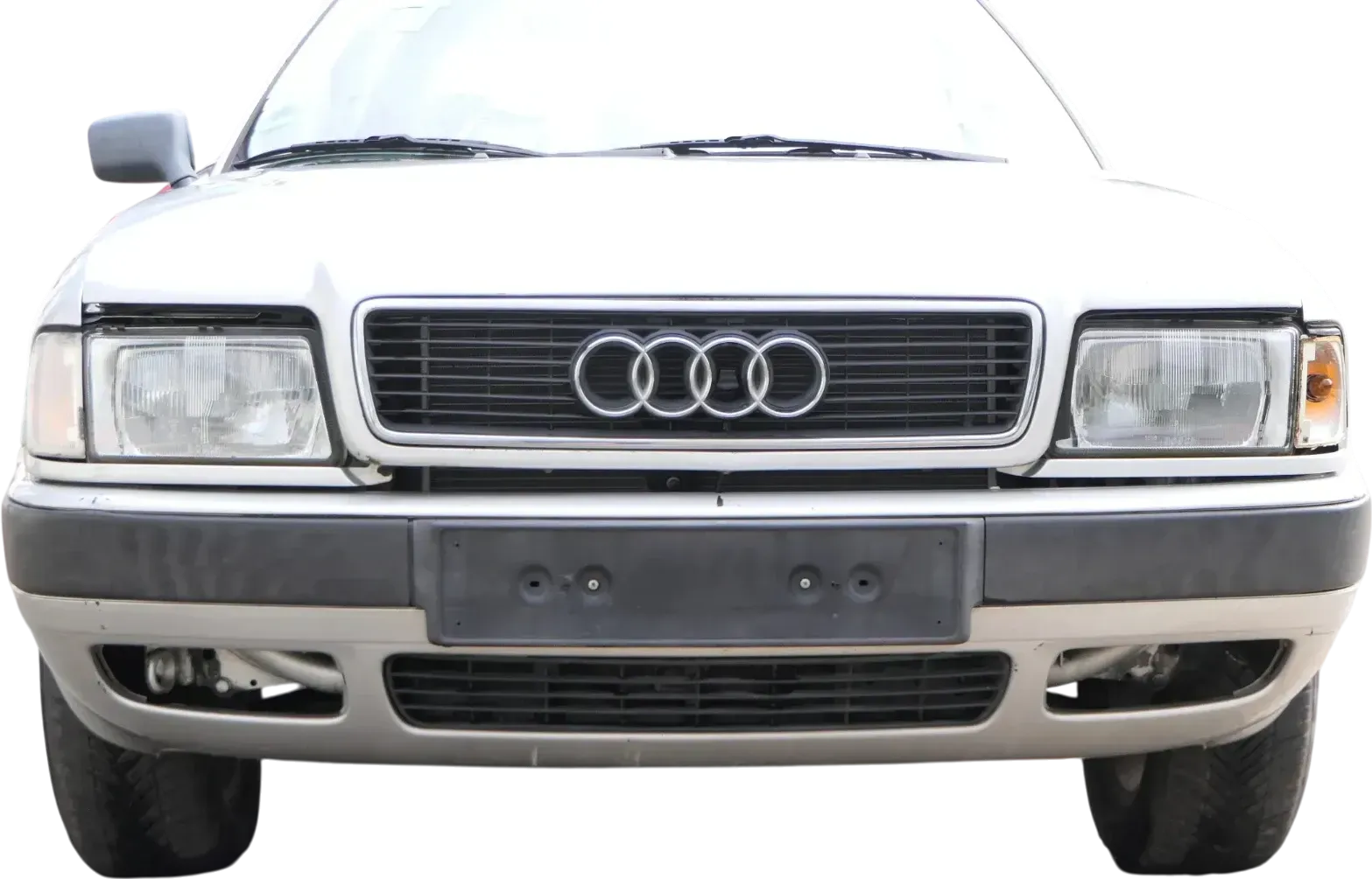 Audi 80 8C Stoßstange vorne Frontstoßstange Stoßfänger grau LY7T - Gitter - Bild 1