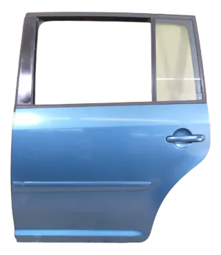 VW Touran 1T 1T3 Tür hinten links blau grün LC5Q mit Scheibe - Bild 1