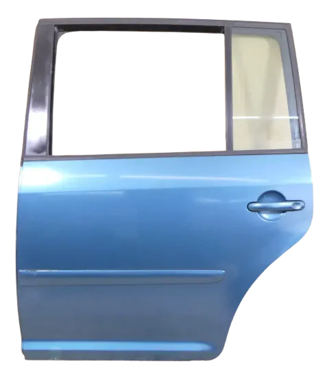 VW Touran 1T 1T3 Tür hinten links blau grün LC5Q mit Scheibe