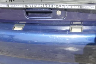 VW Polo 6N Stoßstange hinten nur Oberteil  2-geteilte Heckstoßstange blau LB5N - Bild 8