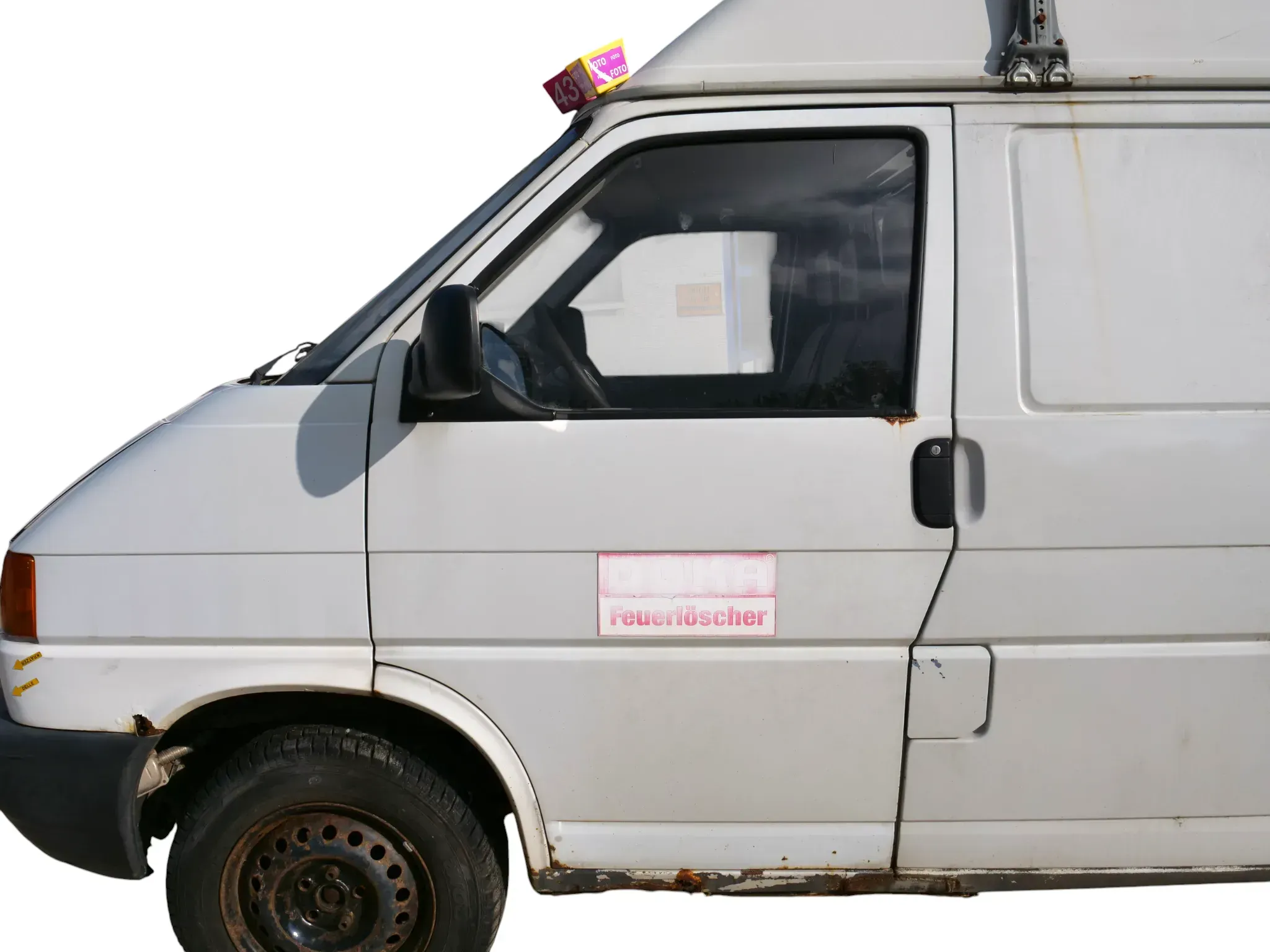 T4 Tür vorne links Fahrertür Caravelle Multiavan -ohne Anbauteile -  weiß R902 - Bild 1