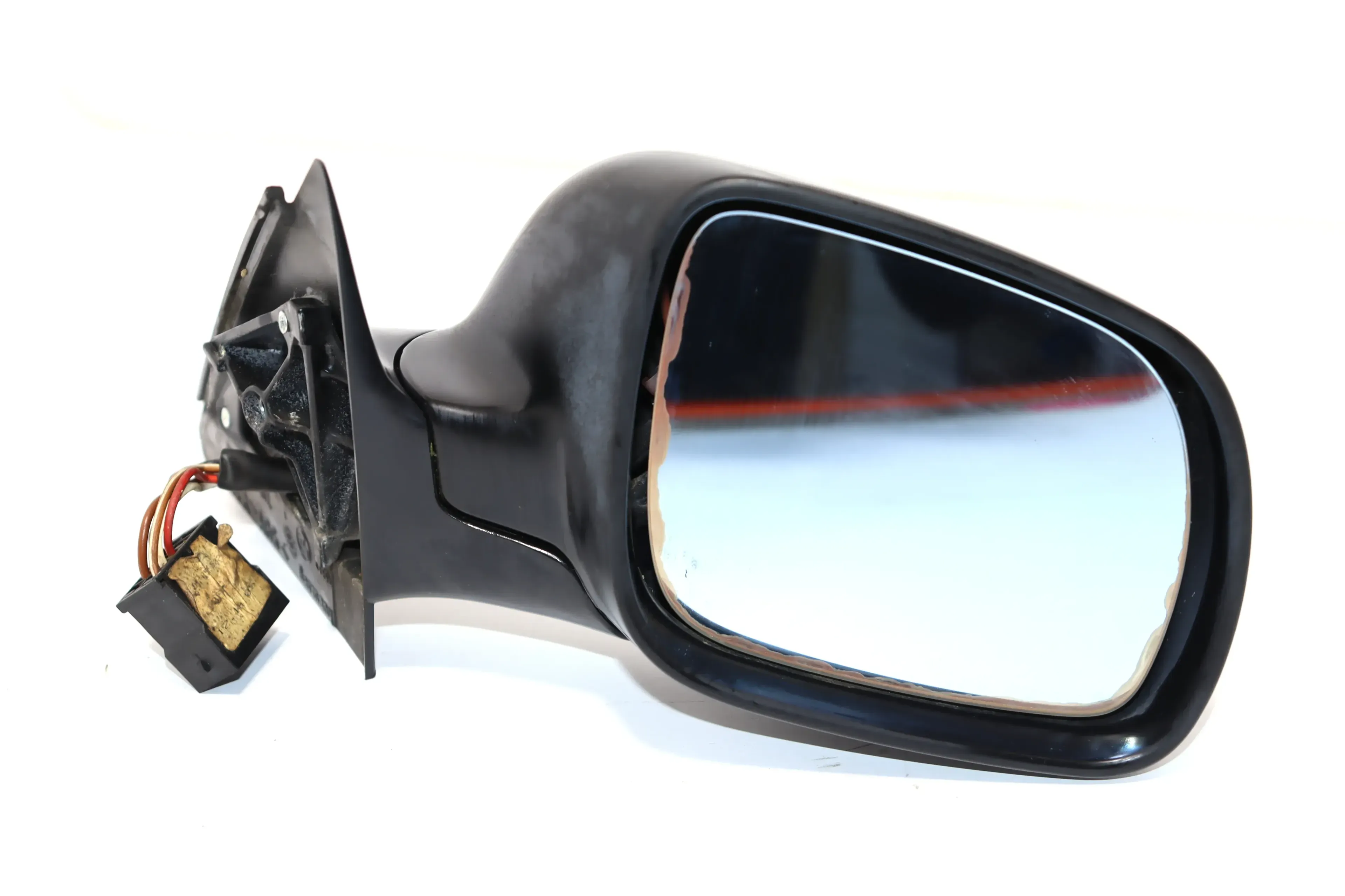 A4 B5 elektrischer Spiegel Außenspiegel rechts schwarz matt unlackiert Glas - Bild 1
