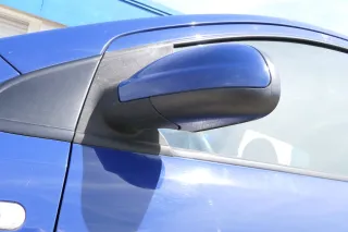 VW Fox 5Z manueller Spiegel Außenspiegel + Glas links blau LL5M - Bild 2