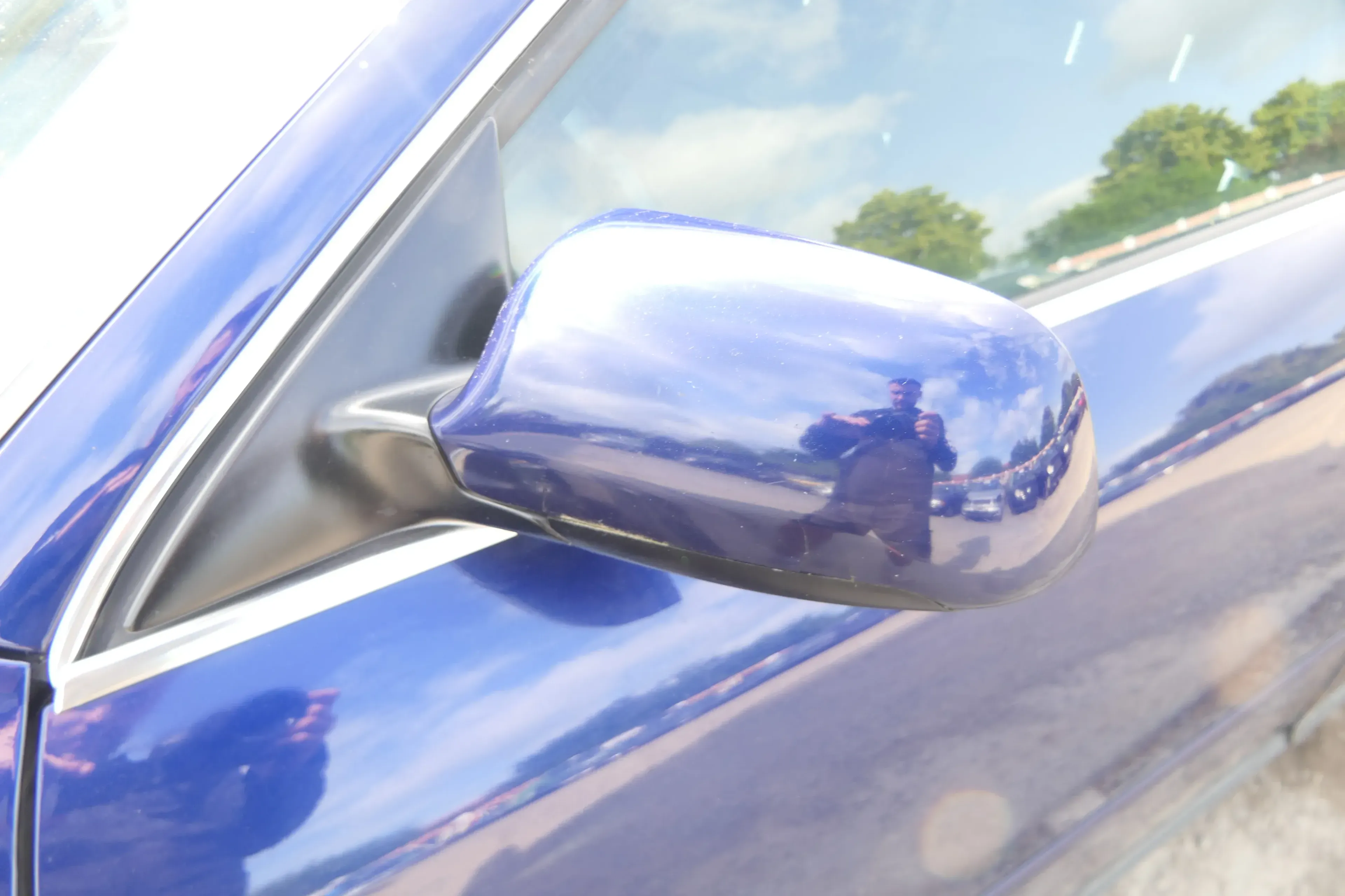 Audi A6 4B Spiegel Außenspiegel links elektrisch blau LZ5K + GLAS - Bild 1