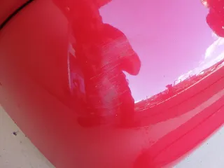 VW Polo 6N2 Stoßstange hinten Heckstoßstange Stoßfänger rot LP3G flashrot - Bild 5