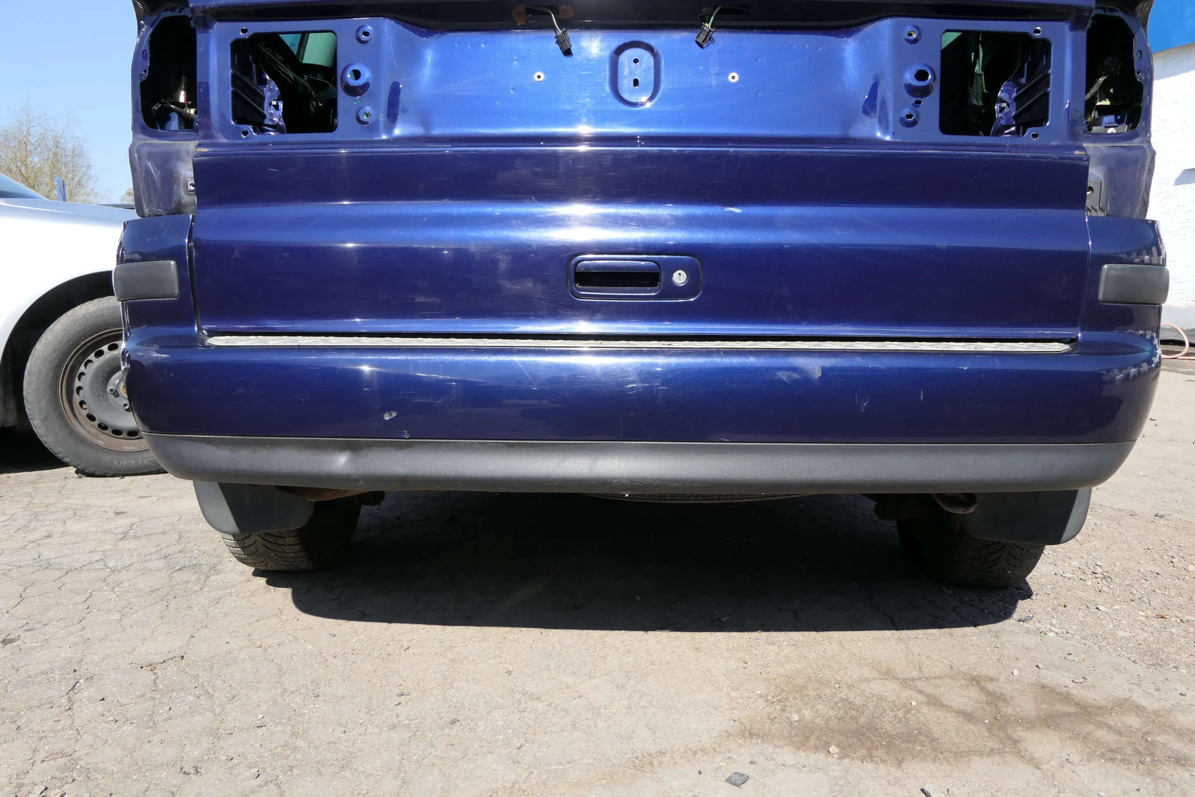 VW Sharan 7M Stoßstange hinten Heckstoßstange ab Bj. 2000 PDC blau LB5N - Bild 1