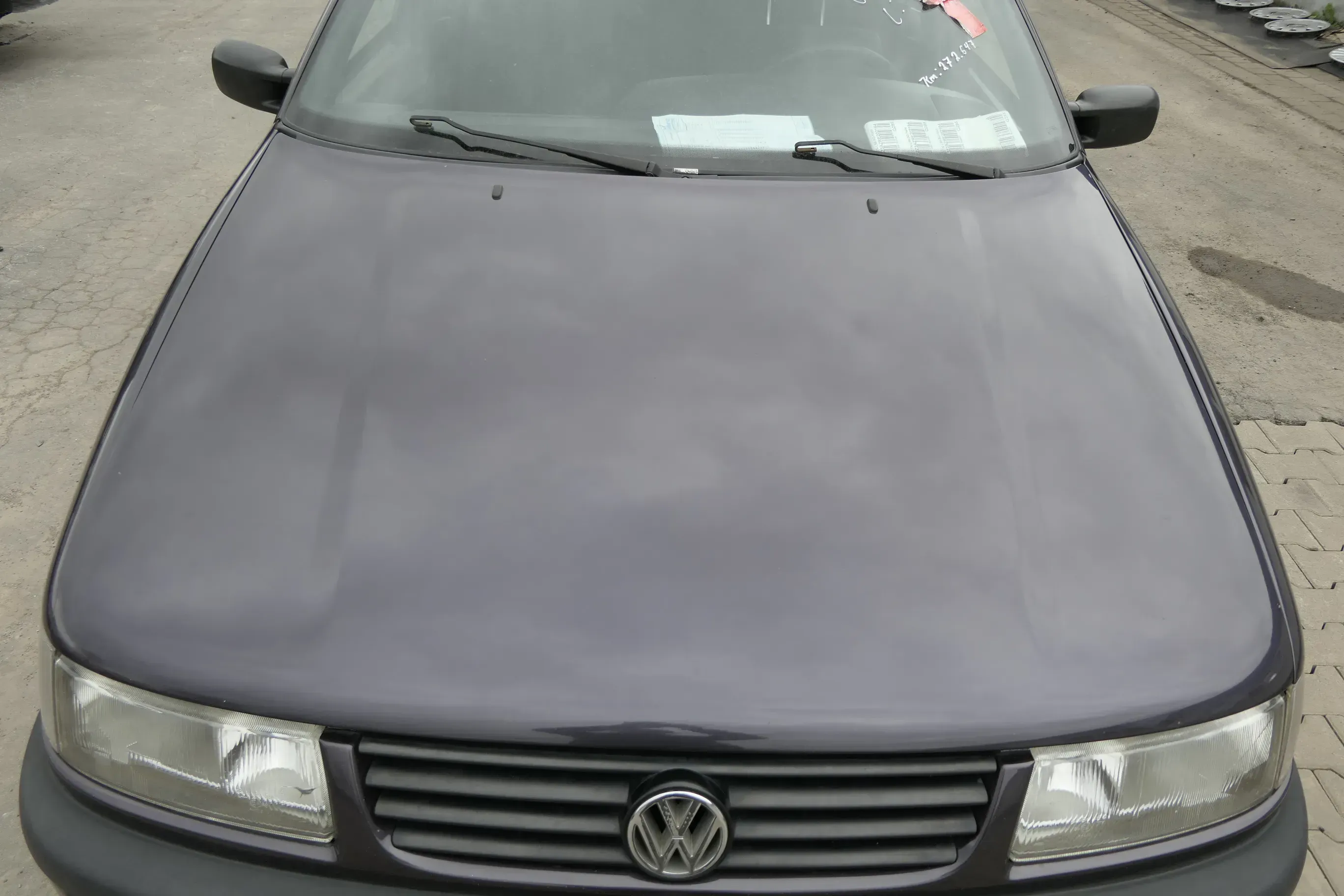 VW Passat 3A 35i Motorhaube Klappe vorne vorn Haube blau grau LC5P - Bild 1