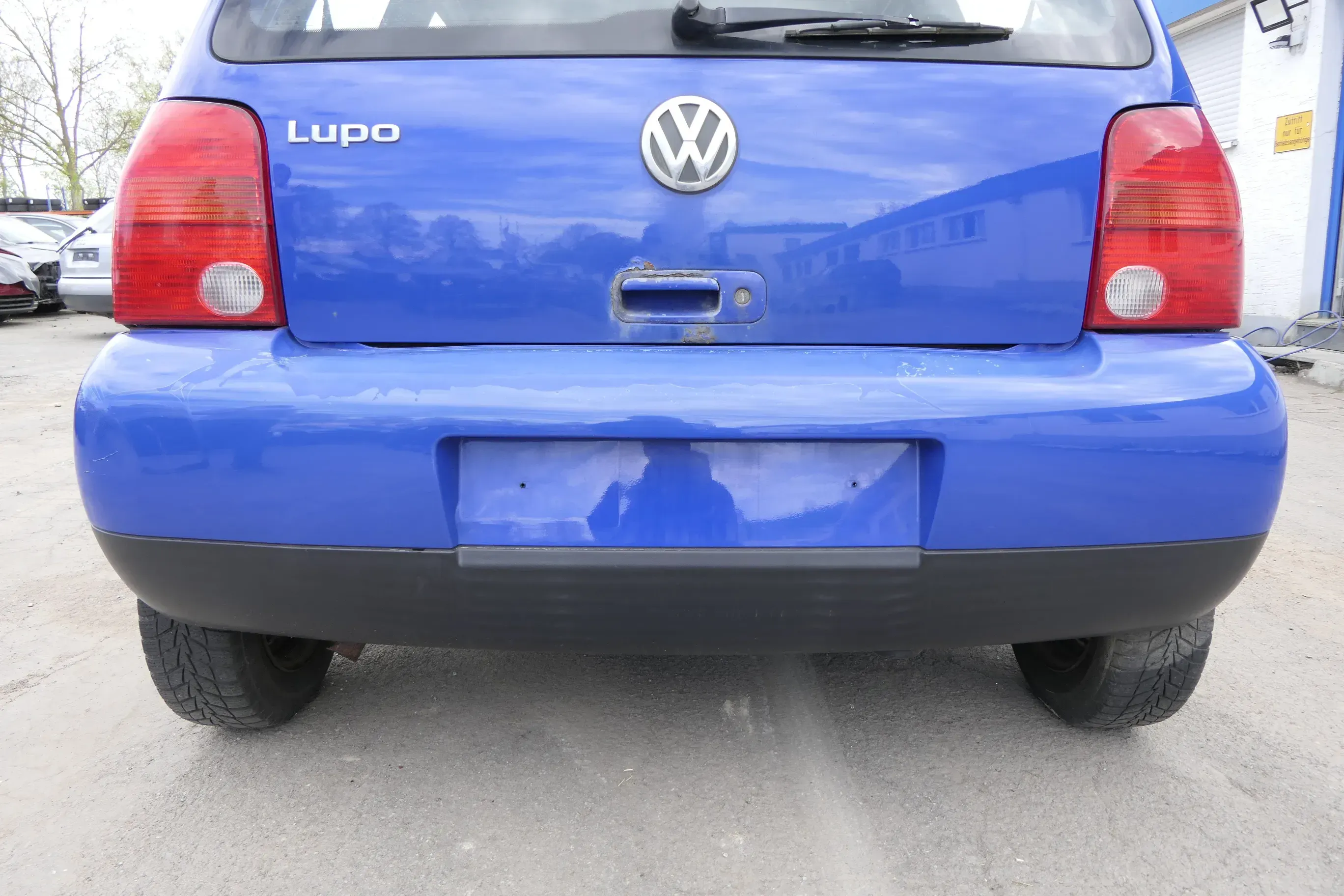 VW Lupo Stoßstange hinten Heckstoßstange Stoßfänger blau jazzblue lW5Z - Bild 1