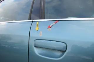 Audi A6 4B C5 Tür nur Türblatt vorne rechts Beifahrertür  grün blau LX6V jaspisg - Bild 10