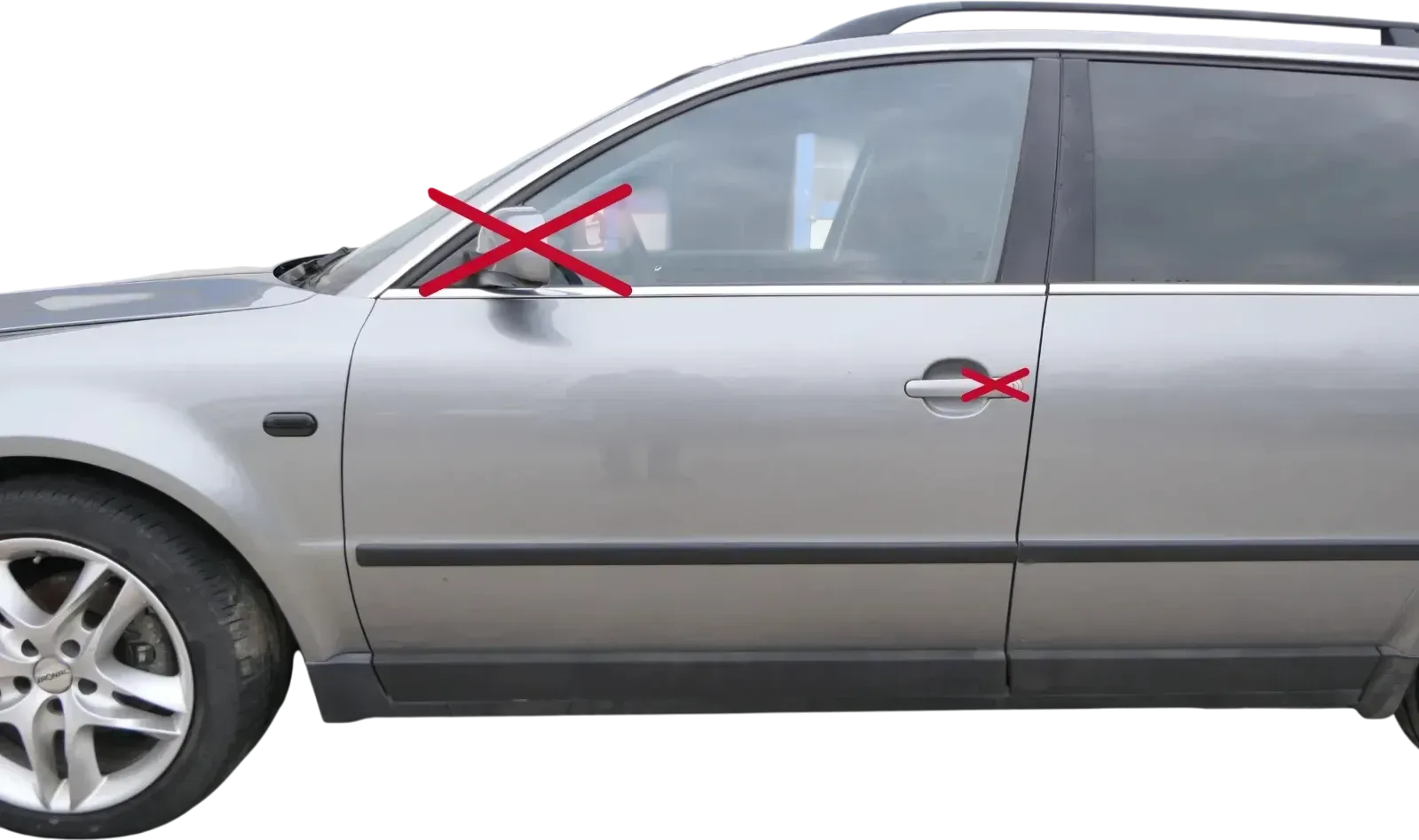 VW Passat 3B 3BG 3B6 Kombi + Limo Tür vorne links Fahrertür grau LD7W OHNE Anbau - Bild 1